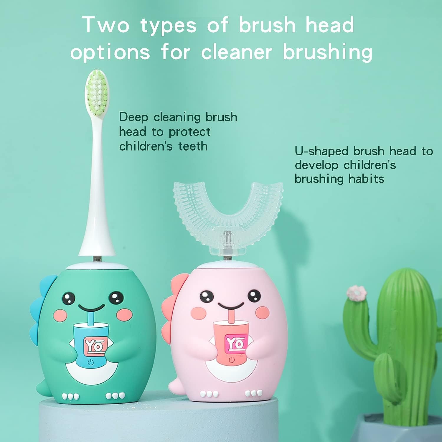 Kids Electric Toothbrushes, U Shaped Ultrasonic Toothbrush,Rechargeable Kids Toothbrush W/Smart Timer, Sonic Toothbrush K10 （2-7Y）…