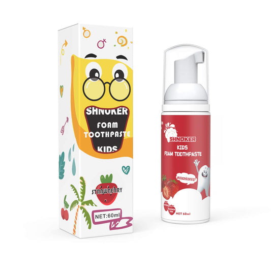 Kids Foam Toothpaste with Strawberry Flavor, Fluoride Free Natural Formula, Foam Toothpaste for Electric Toothbrush(60Ml)(1 Pack)